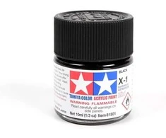 Tamiya X-1 Juodas akriliniai dažai 10 ml (blizgi juoda)