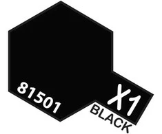 Tamiya X-1 Juodas akriliniai dažai 10 ml (blizgi juoda)