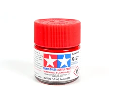 Tamiya X-27 skaidrūs raudoni akriliniai dažai 10 ml