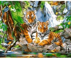 TPS Tapybos rinkinys "Tiger chicks by water"