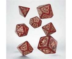 Tribal RPG kauliukų rinkinys – blizganti raudona &amp; smėlio, Q-Workshop