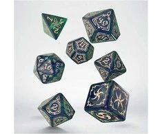 Tribal stalo RPG kauliukų rinkinys 7 vnt., žalsvai mėlyna/smėlio – Q-Workshop