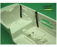 Ukrainian Scale Cars USCP 1/24 automobilių saugos diržų rinkinys, PE + audinys, juodi (5 vnt.)