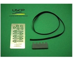 Ukrainian Scale Cars USCP 1/24 automobilių saugos diržų rinkinys, PE + audinys, juodi (5 vnt.)