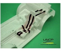 Ukrainian Scale Cars USCP PE rinkinys: lenktynių saugos diržai, juodi, 1/24, 2 sėdynėms (24A015)