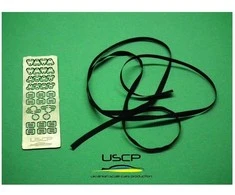 Ukrainian Scale Cars USCP PE rinkinys: lenktynių saugos diržai, juodi, 1/24, 2 sėdynėms (24A015)