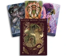 Us Games Systems Blood Moon Tarot prabangi taro kaladė su knyga, 78 akvarelės kortos