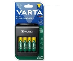 Varta LCD baterijų įkroviklis AA/AAA/9V su USB, 4x AA komplekte