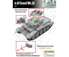 Vespid Models A34 Comet Mk.1B britų tankas 1/72 plastikinis modelis