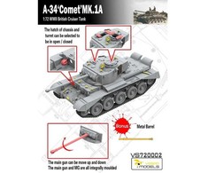 Vespid Models VESPID A-34 Comet MK.1A britų kruizinis tankas 1/72 plastikinis modelis