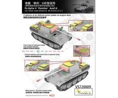 Vespid Models Vespid Panther Pz.Kpfw. V Ausf. G tankas 1/72, plieniniai ratai, AA šarvai