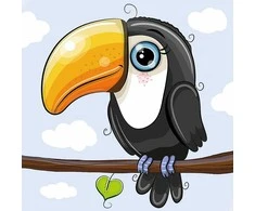 Wizardi Deimantinis paveikslas Baby Toucan 20*20 cm WD2526