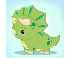 Wizardi Deimantinis paveikslas Dinosaur Tosha 20*20 cm WD2535
