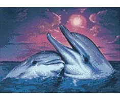 Wizardi Deimantinis paveikslas Dolphins WD223 38*27 cm