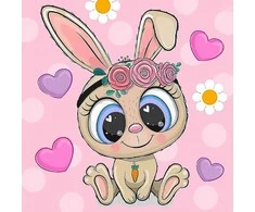 Wizardi Deimantinis paveikslas Little Rabbit 20*20 cm WD2533