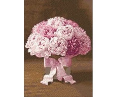 Wizardi Deimantinis paveikslas Peonies with Ribbon WD003 27*38 cm
