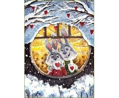 Wizardi Deimantinis paveikslas Rabbits' Cosy Home WD2384