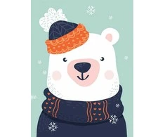Wizardi Deimantinis paveikslas Snow Bear 15*20 cm WD2538