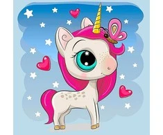 Wizardi Deimantinis paveikslas Unicorn in Love 20*20 cm WD2530