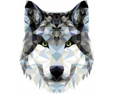 Wizardi Tapybos pagal skaičius rinkinys: P004 Wolf (polygonal style) 40*50