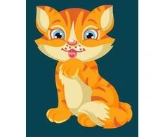 Wizardi Tapybos pagal skaičius rinkinys: Kitten 16.5x13 cm MINI002