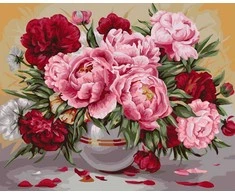 Wizardi Tapybos Pagal Skaičius Rinkinys - Garden Peonies 40x50 cm B057
