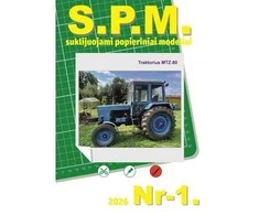 Wmc Models SPM popierinis MTZ-80 traktoriaus modelis 1:32, pagamintas Lietuvoje
