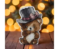 Wonderland Crafts Kalėdinis kryželiu siuvinėjimo rinkinys ant plastiko, eglutės žaisliukas
