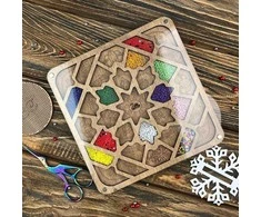 Wonderland Crafts Karoliukų organizatorius su skaidriu dangteliu, 19×19 cm, su magnetu