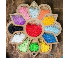 Wonderland Crafts Karoliukų organizatorius su permatomu dangteliu, magnetu, 14×14.5 cm