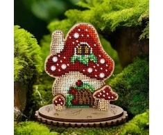 Wonderland Crafts Karoliukų siuvinėjimo rinkinys ant medžio su PRECIOSA, 10x10 cm