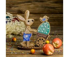 Wonderland Crafts Karoliukų siuvinėjimo rinkinys ant medžio su PRECIOSA, 11 spalvų, 11x13 cm