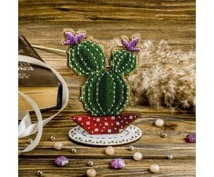 Wonderland Crafts Karoliukų siuvinėjimo rinkinys ant medžio su stovu, 10×14,5 cm, 11 spalvų
