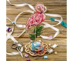 Wonderland Crafts Karoliukų siuvinėjimo rinkinys ant medžio – adatinė, 10×19,5 cm