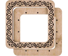 Wonderland Crafts Magnetiniai mediniai siuvinėjimo lankeliai 10×10 cm, plokščioms medžiagoms