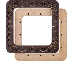 Wonderland Crafts Magnetinis medinis siuvinėjimo lankelis 10×10 cm, plokštiems paviršiams