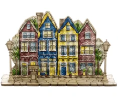 Wonderland Crafts Medinis kryželiu siuvinėjimo rinkinys „Vakaro šviesos“ su stovu 13,5×10 cm
