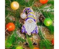 Wonderland Crafts Siuvinėjimo karoliukais rinkinys ant medžio – dekoratyvinis pakabukas