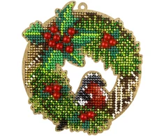 Wonderland Crafts Siuvinėjimo karoliukais rinkinys ant medžio, PRECIOSA, 10×11 cm, 14 spalvų
