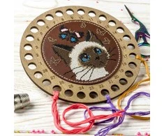 Wonderland Crafts Siuvinėjimo kryželiu rinkinys: siūlų organizatorius, dirbtinė oda 15x15