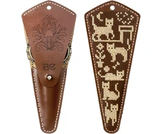 Wonderland Crafts Siuvinėjimo kryželiu rinkinys žirklių dėklui, dirbtinė oda, 10–13 cm