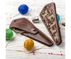 Wonderland Crafts Siuvinėjimo kryželiu rinkinys žirklių dėklui, dirbtinė oda, 10–13 cm