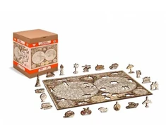 Wooden city Medinė dėlionė „Antikinis pasaulio žemėlapis“ XL, 600 detalių