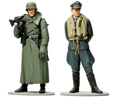 WWII vokiečių kulkosvaidininko ir piloto figūrėlės Tamiya 1/35 89641