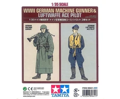WWII vokiečių kulkosvaidininko ir piloto figūrėlės Tamiya 1/35 89641