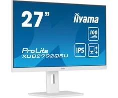 „IIYAMA XUB2792QSU-W6“ 27 colių ETE IPS monitorius, 2560x1440, 100 Hz, 250 cd/m2, 0,4 ms, garsiakalbiai, HDMI, DP, USB 4x3.2, „Baltas FreeSync“, 15 cm aukščio reguliavimas.