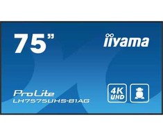 Monitorius Iiyama 75" 3840x2160, UHD IPS skydelis, miglotas 25%, 500 cd/m², signalo perjungimas, garsiakalbiai 2x10 W, keli įėjimai (DVI-I (VGA), HDMIx3), DP išvestis (MST / veidrodis / plytelės), USB 2 prievadas, USB 2, WiFi 2 „iiSignage2“, „E-Share“, „Android 11OS“.