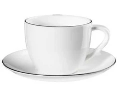 Cappuccino cup with a saucer Asa Selection À Table Ligne Noire, 250 ml