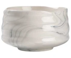Ceramic matcha bowl CHiATO Chawan Cloud Mist – Baltas / Greyish mėlynas
