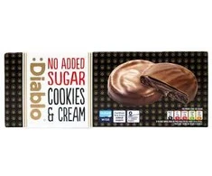 Cookies Diablo Sugar Free Dark Chocolate &amp; Kreminis with no added sugar, 128 g (with maltitol)